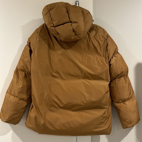 Jenni Kayne Womens XS Dark Khaki Puffer Jacket Feather Down Removable Hood - Picture 7 of 12